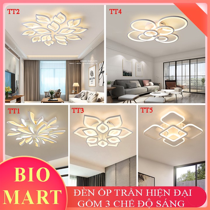 Đèn Ốp Trần Trang Trí – Đèn ÂmTrần Trang Trí Phòng Khách, Gồm 3 Chế Độ Ánh Sáng, Có Điều Khiển Từ Xa Tiện Dụng – BIO135