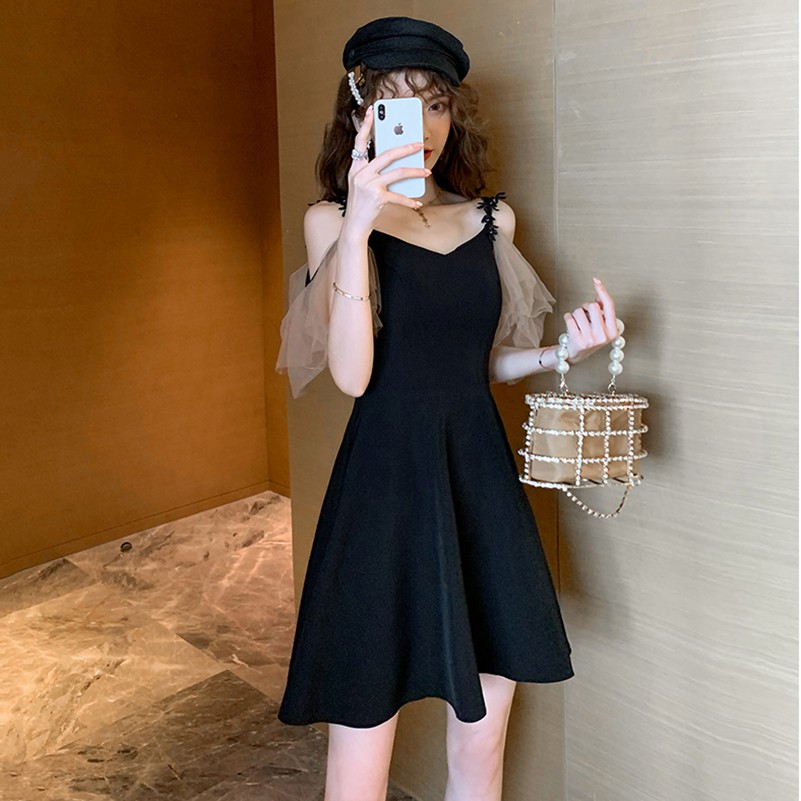 Váy Nữ Hai Dây Cách Điệu Tay Ngang, Đầm Nữ Công Chúa SIXTEEN. | BigBuy360 - bigbuy360.vn