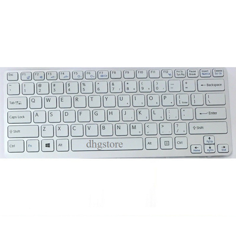 Bàn phím laptop Sony VAIO SVE-14 SVE14 SVE141 màu trắng/đen có khung 1 chân ốc BH 12 tháng