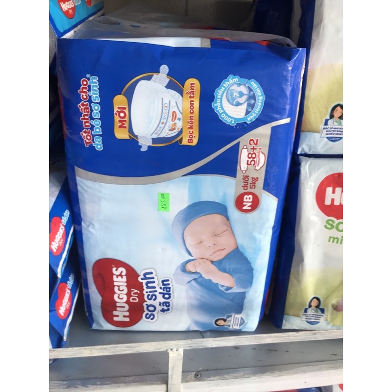 Tã dán sơ sinh Huggies NB 58+2miếng