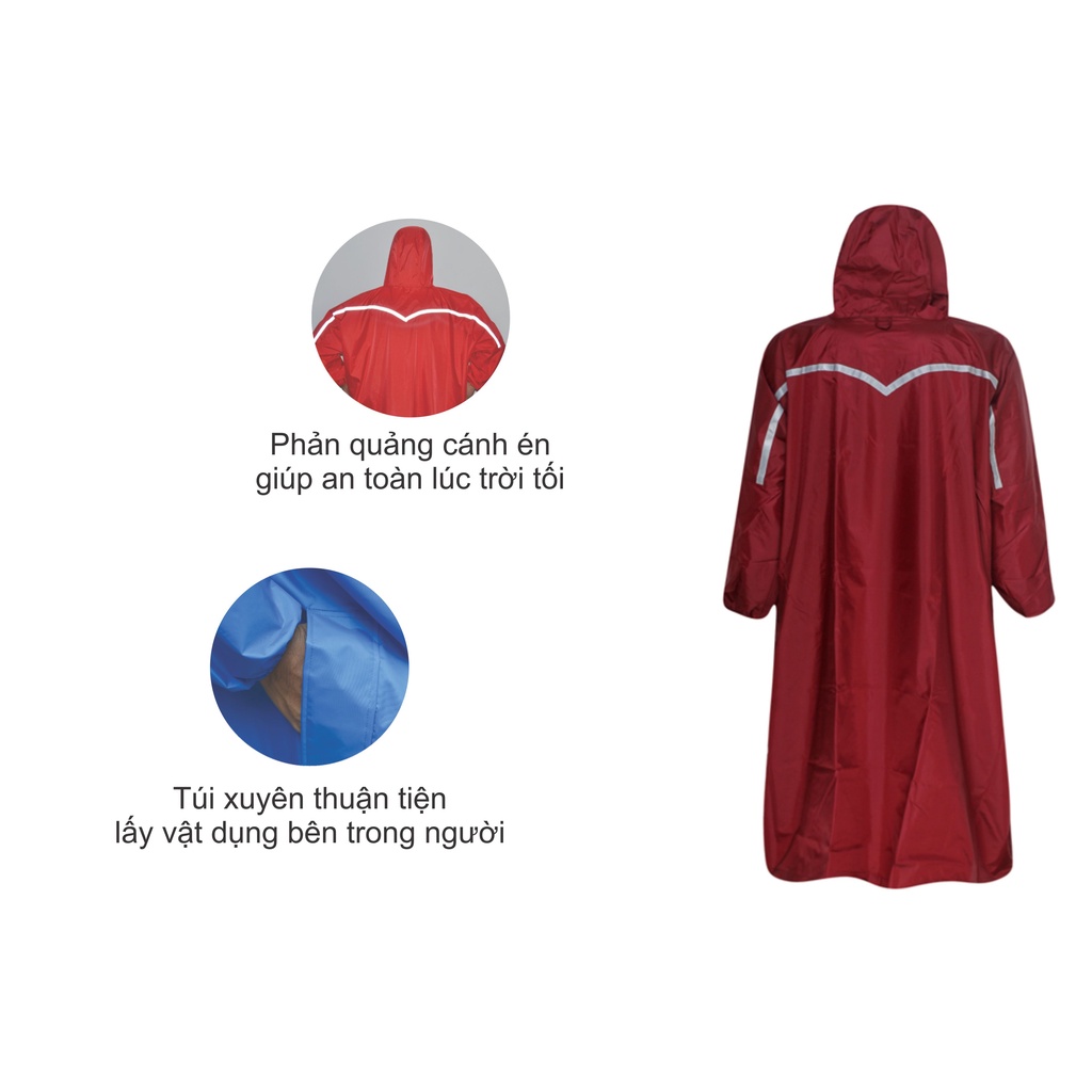Áo mưa Rando Poncho Bisur Bít Sườn - Chất liệu cao cấp, an toàn. Thiết kế áo đẹp, tiện dụng | HBauto