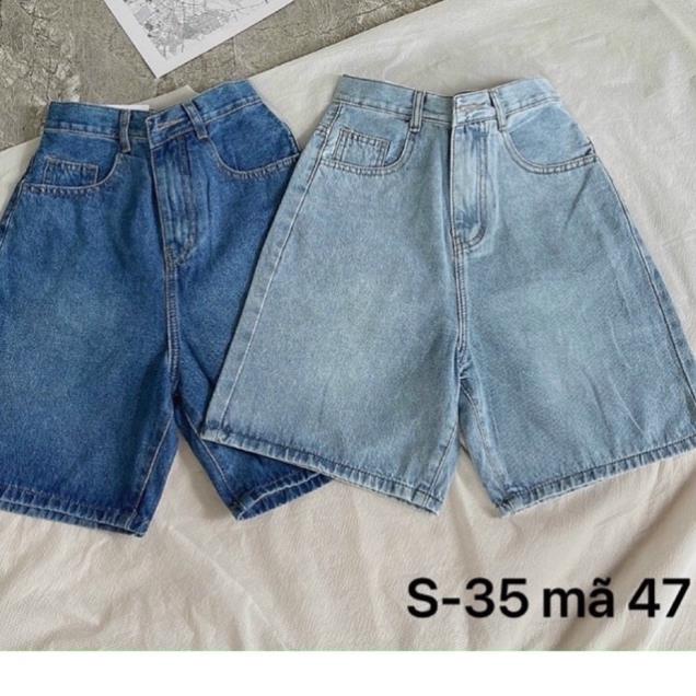 QUẦN SHORT NGỐ TRƠN BIGSIZE ✈️FREESHIP Quần jeans ngố 2 màu xanh trơn ms 47 Đẹp