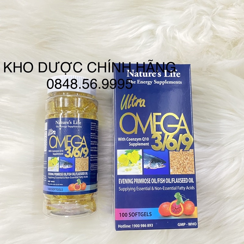 Viên dầu cá OMEGA Alaska 3,6,9 with coenzym Q10 hộp 100v-Tốt cho da, tim mạch, trí não, giảm lão hoá, tăng cường thị lực