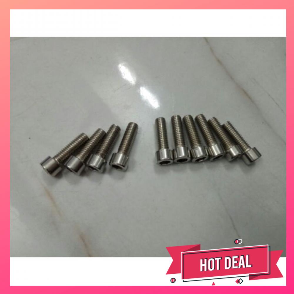 10 ốc inox đầu lục giác 6 2cm
