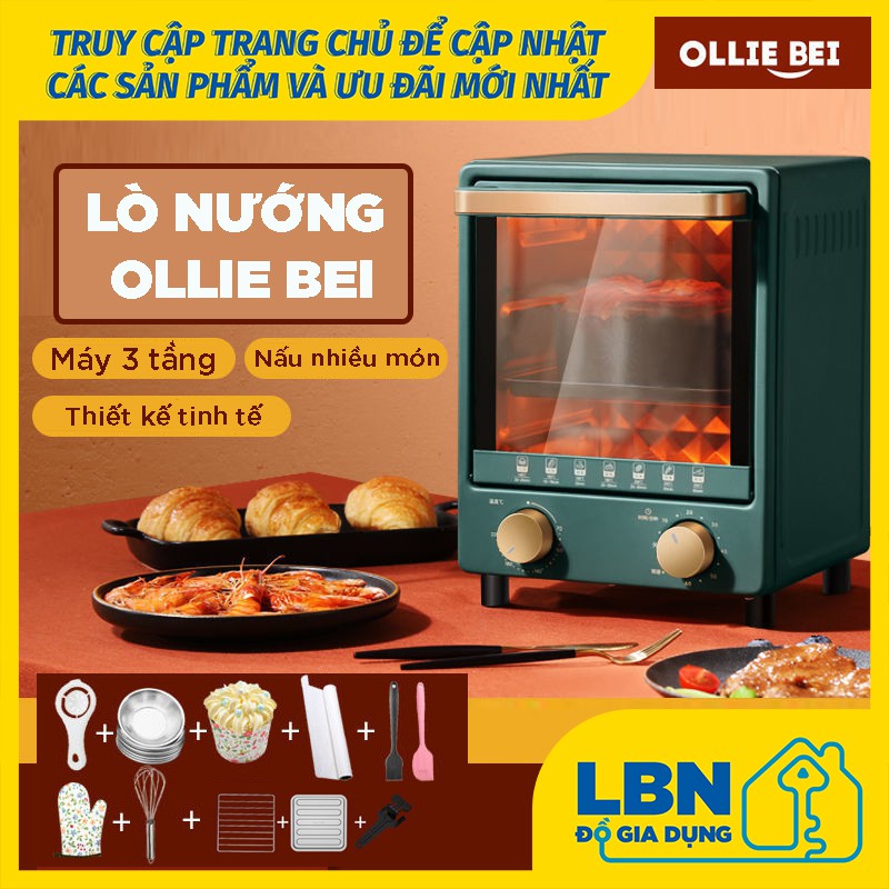 [CÓ SẴN] MÁY NƯỚNG LÒ NƯỚNG MINI ĐA NĂNG OLLIE BEI 10-12L NƯỚNG BÁNH NƯỚNG ĐỒ ĂN NHẬP KHẨU CHÍNH HÃNG