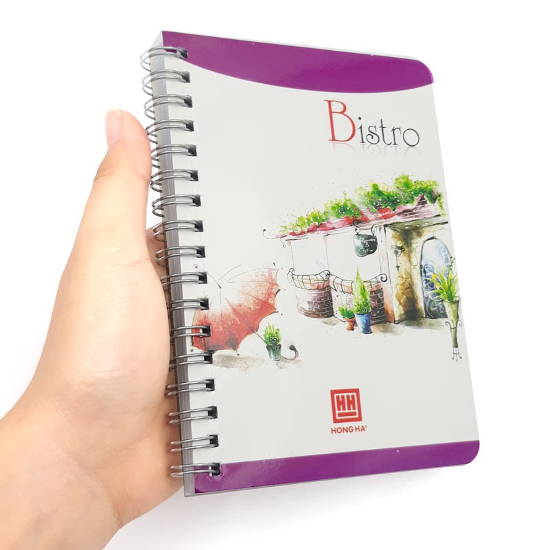 Sổ Lò Xo Dọc Bistro A6 200 Trang 2836 - Màu Tím