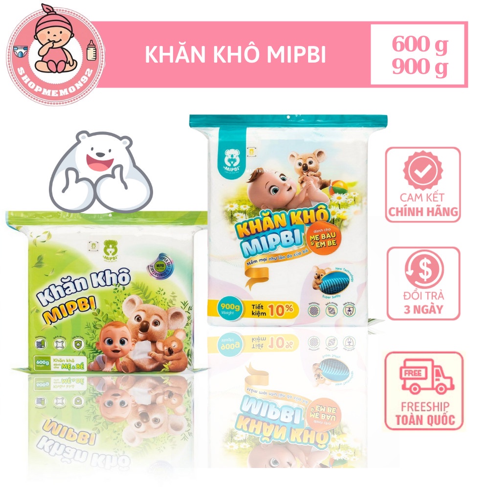 MIPBI - Khăn vải khô đa năng dành cho mẹ và bé Mipbi 300g/600g/900g - HÀNG CHÍNH HÃNG