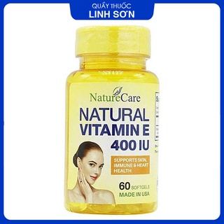 Viên uống natural vitamin e 400 iu naturecare đẹp da 60 viên