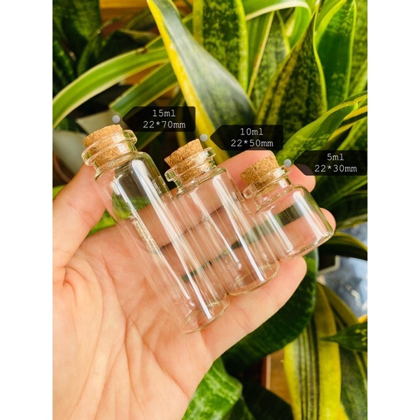 Set 10 lọ thuỷ tinh nút bần cao cấp 5ml/10ml/15ml/20ml/25ml/35ml giá rẻ