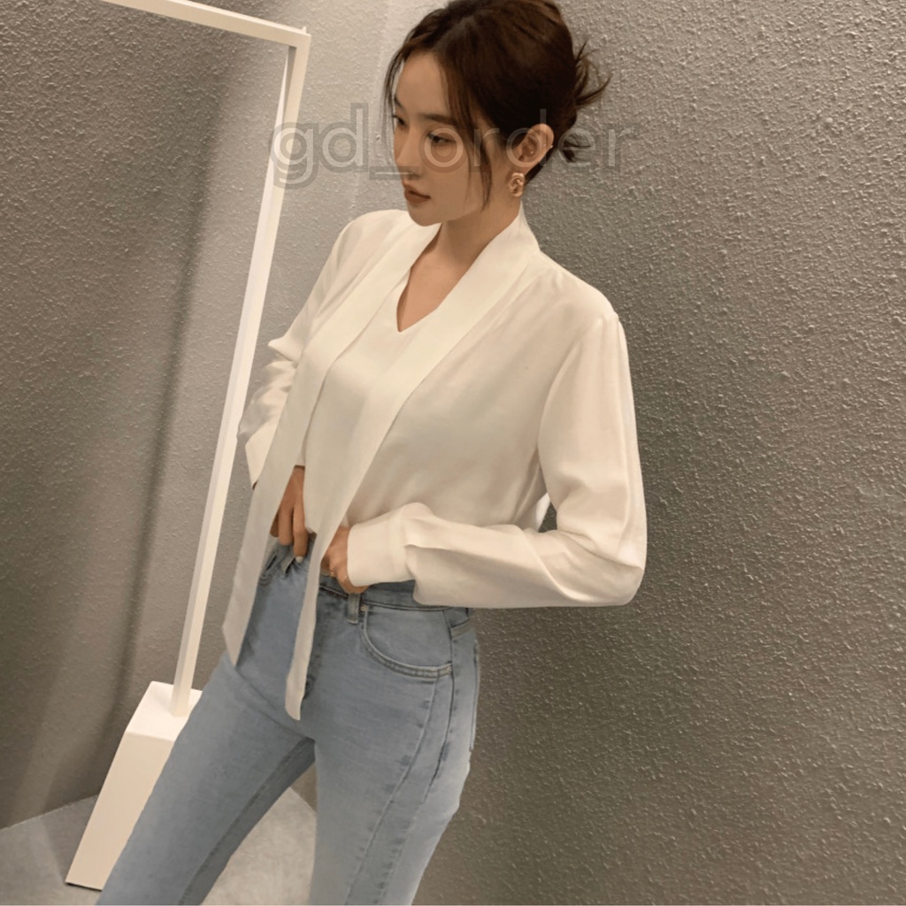 A19|Áo sơ mi kiểu nữ công sở hàn quốc đẹp kèm đai cổ chất lụa cao cấp gd_order