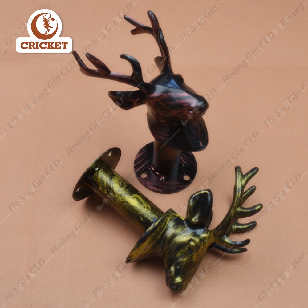 Móc đầu hươu tài lộc ĐEN VÀNG treo đồ, móc khoan tường treo quần áo