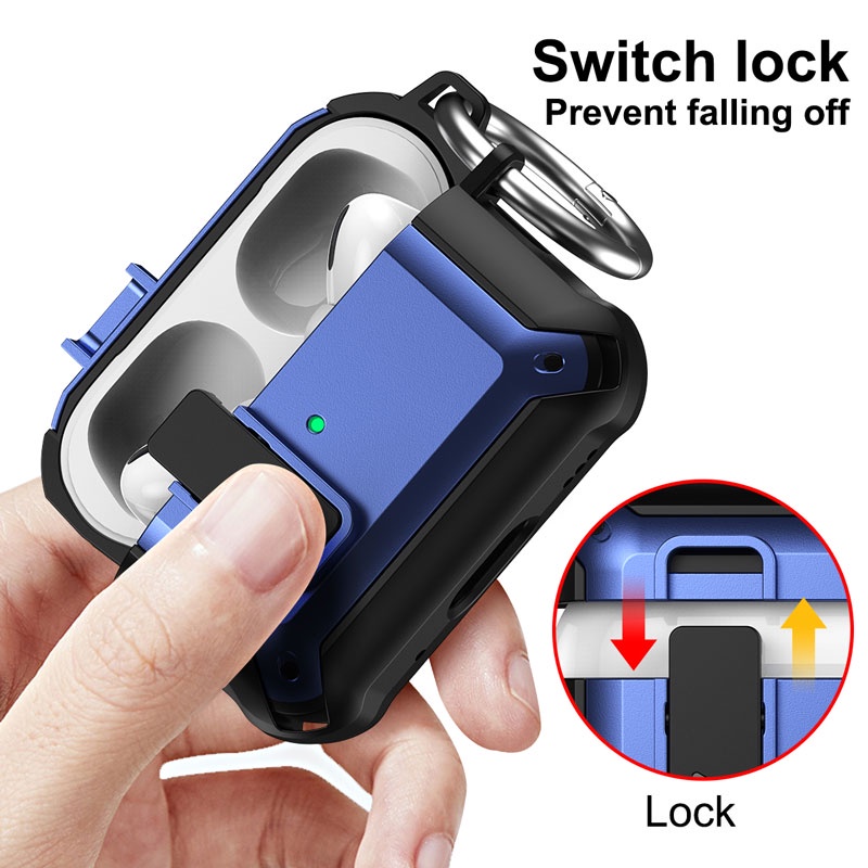 Vỏ Bảo Vệ Hộp Sạc Tai Nghe AirPods Pro 2 2022 AirPods 3 2021 AirPods Pro 2019 AirPods 2 1 Chống Sốc Có Móc Khóa