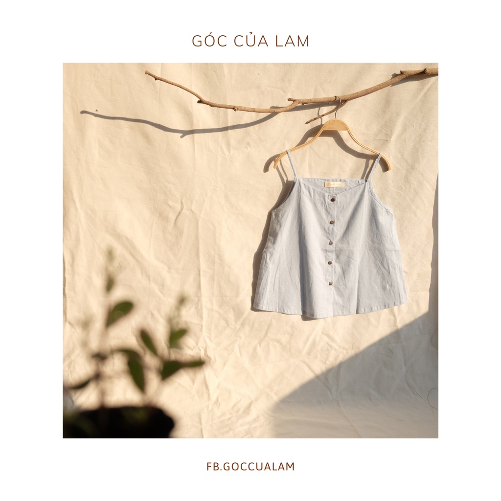 Áo 2 Dây màu trơn Linen One size Vintage Đơn giản Thời trang Nữ Áo dây Áo ba lỗ - by Góc của Lam