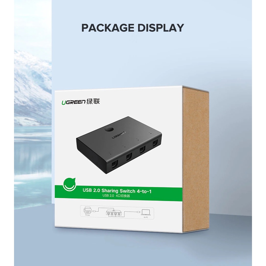 Bộ Chuyển Nhiều Công USB Ra 1 UGreen Chính Hãng - Kết Nối Nhiều Máy Tính Với 1 Máy In, Phím Chuột...( 30345 30346)