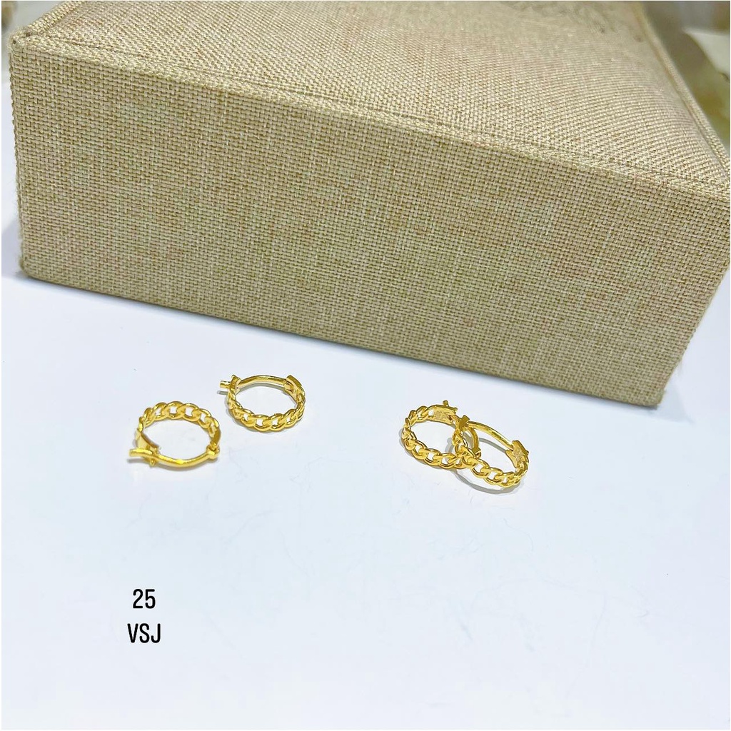 Bông tai khuyên xích vàng