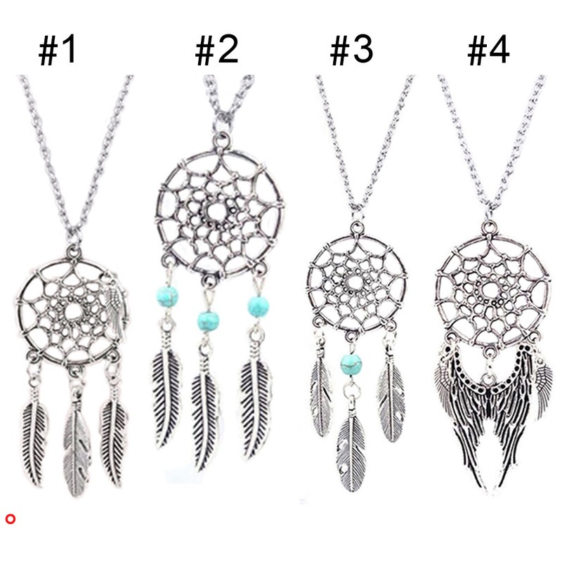 Vòng cổ mặt Dreamcatcher đính lông vũ
