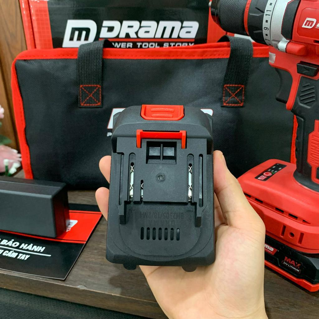 Máy Khoan Pin Drama D-5221 5 cell Động Cơ Từ Không Chổi Than Đầu Kẹp Mũi 10mm Kim Loại