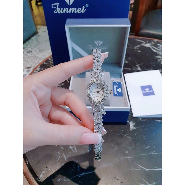 Đồng hồ nữ FUNMEI 20mm chính hãng máy Nhật Miyota đính đá swarovski chắc chắn full box thẻ bảo hành 12 tháng