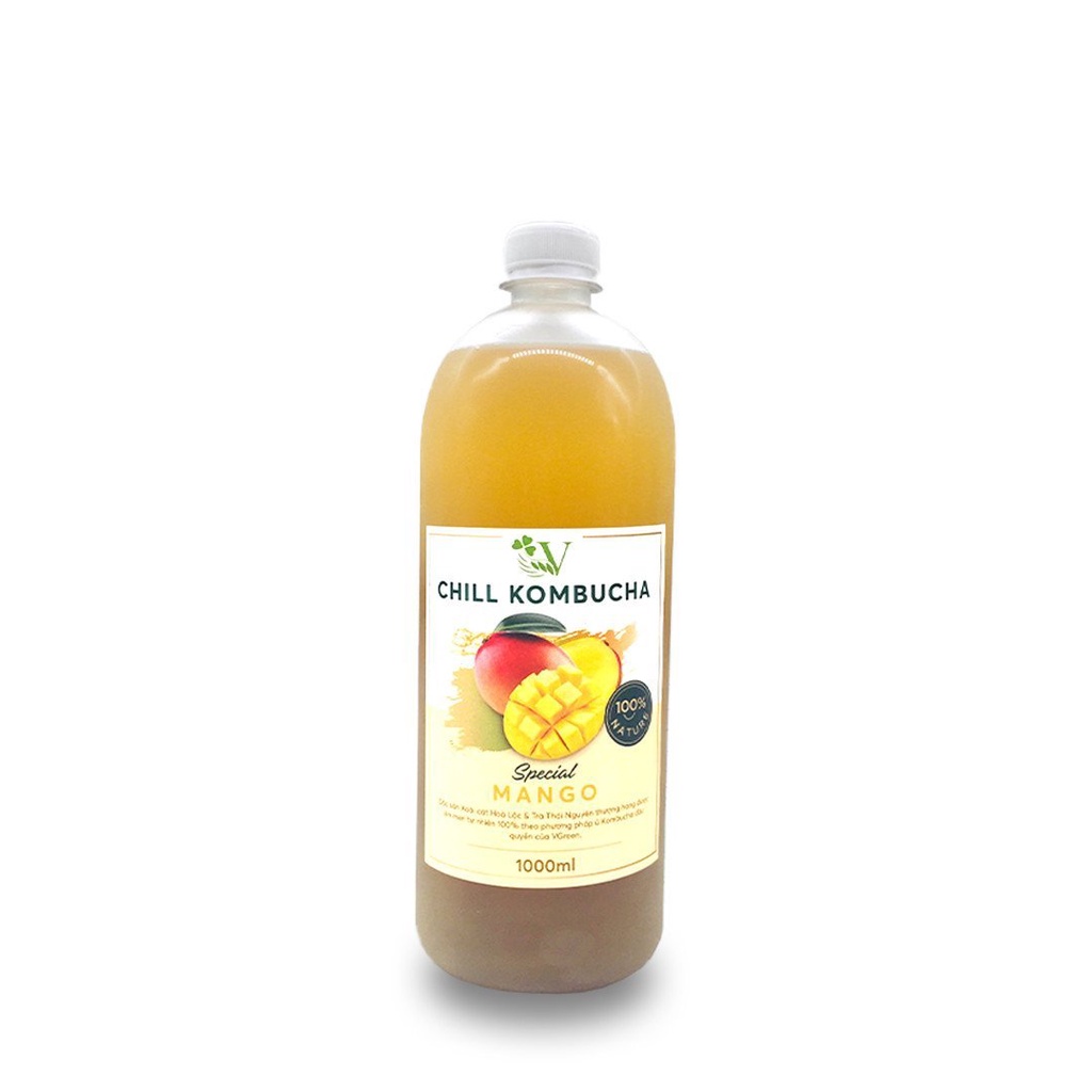 Trà bất tử trà trái cây lên men scoby Chill Kombucha Vgreen đào vải nhãn thanh long đỏ xoài táo xanh -  250ml-1L – FennC