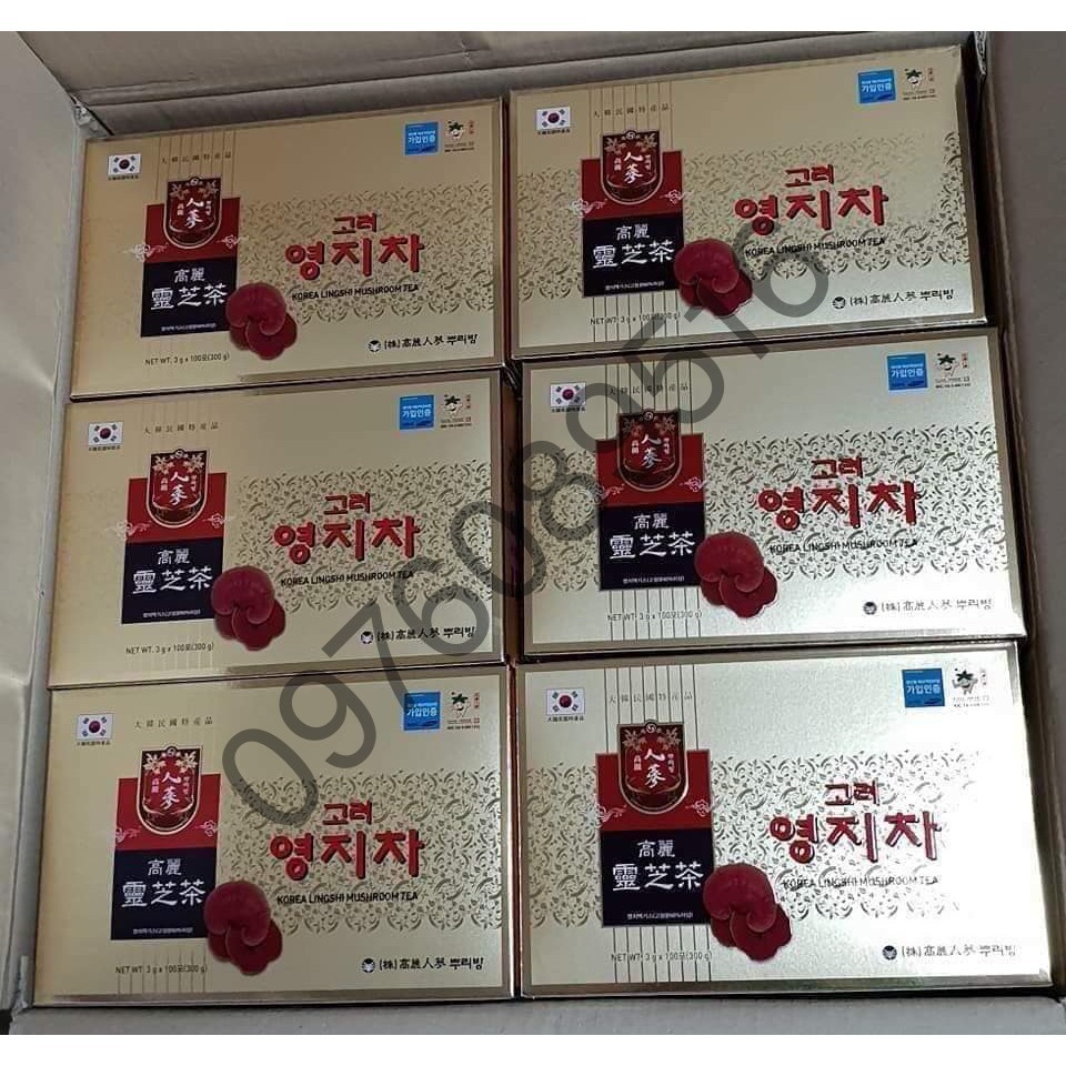 KHUYẾN MẠI KHỦNG TRÀ NẤM LINH CHI THƯỢNG HẠNG HÀN QUỐC (100 GÓI/ HỘP), DATE 2021