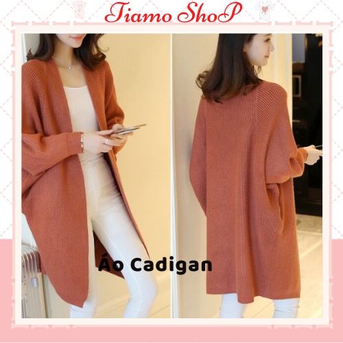 Áo Nữ Cardigan Dáng Dài Cánh Dơi, Áo Khoác Len Freesize, Hàng Đẹp