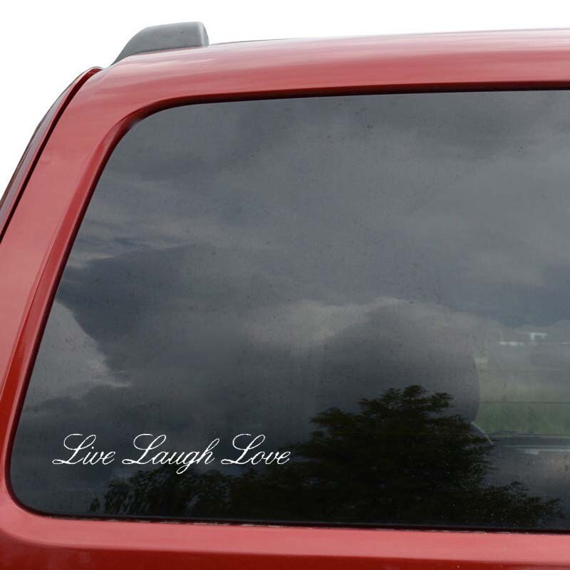 Miếng sticker &quot;LIVE LAUGH LOVE&quot; dán trang trí ô tô chống thấm vui nhộn 16.5cmx2.8cm