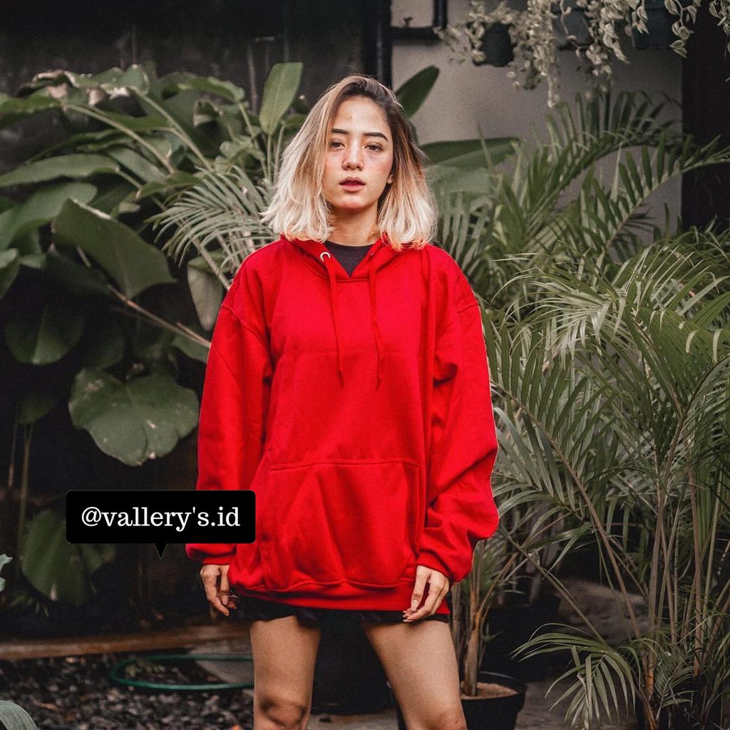 Áo Khoác Hoodie Màu Đỏ Tươi Sáng Thời Trang Cho Nam Và Nữ