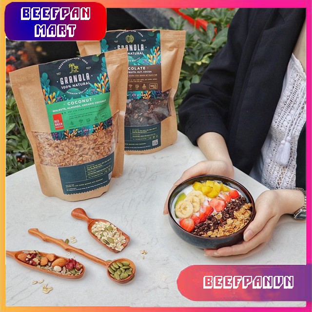 Ngũ Cốc Granola 500g - Red Brick - Ăn Kiêng - Giảm Cân - Vị Ngọt Tự Nhiên Từ Đường Thốt Nốt | BigBuy360 - bigbuy360.vn