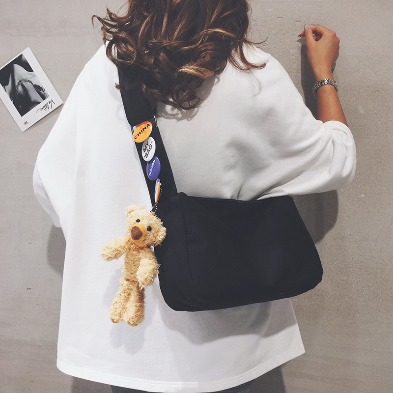 Túi Đeo Vai Bằng Vải Nylon Siêu Nhẹ Thiết Kế Giản Dị Dành Cho Nữ