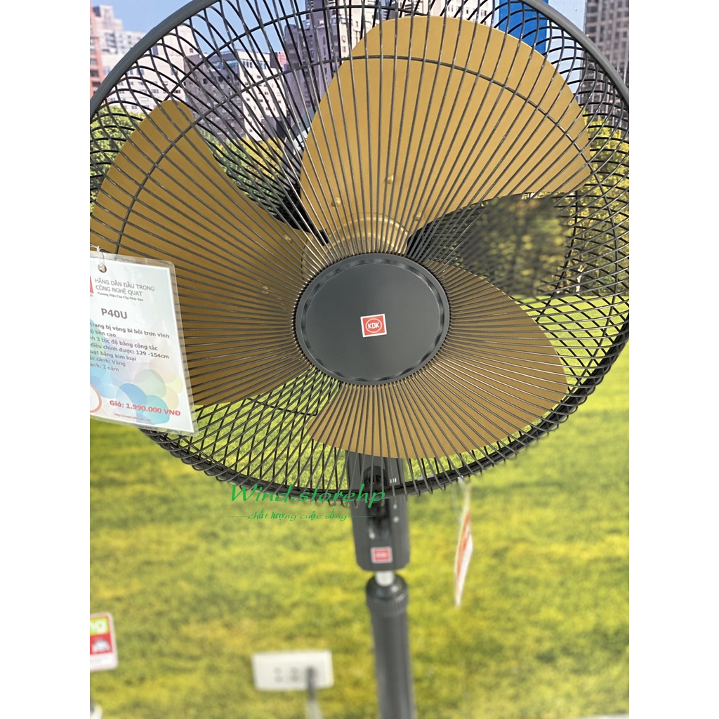 Quạt Đứng KDK P40U Cánh Kim Loại Màu Vàng - Hàng Chính Hãng