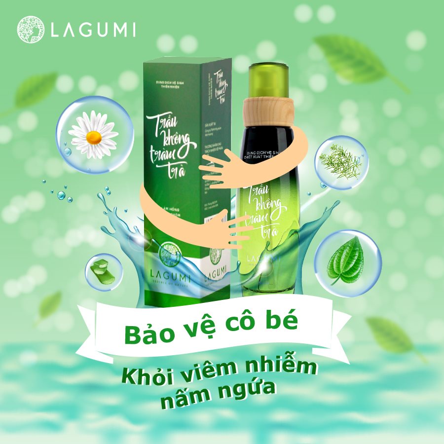 Set 2 chai dung dịch vệ sinh phụ nữ trầu không tràm trà Lagumi giảm viêm ngứa an toàn cho mẹ bầu và sau sinh