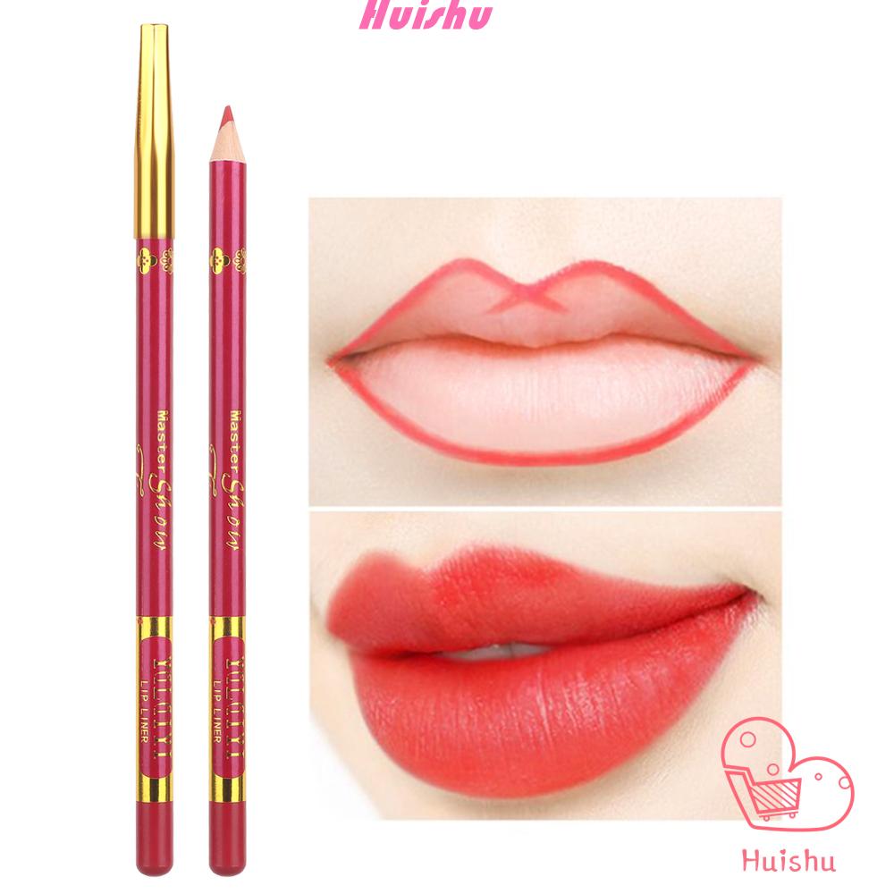 HS New Lipstick Matte Outline Lip Shape Makeup 12 Colors Waterproof Long Lasting Fashion Lip liner