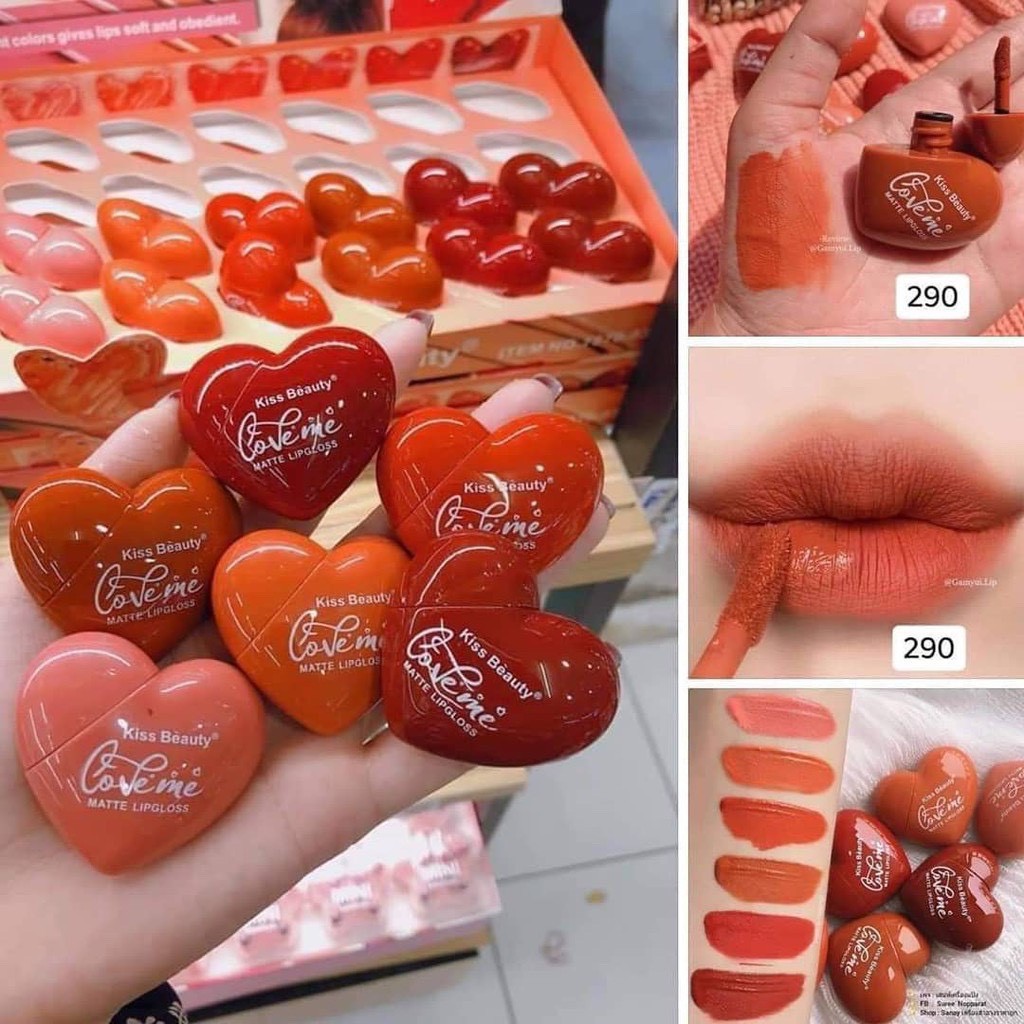 Son kem lì Trái tim Kiss Beauty Cover Me chính hãng