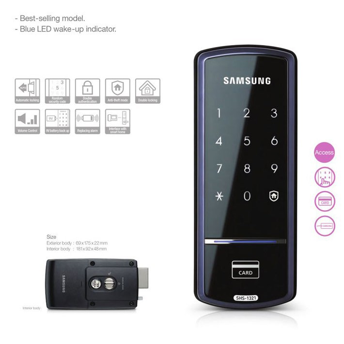 Khóa cửa điện tử SAMSUNG SHS-1321XAK/EN cường lực