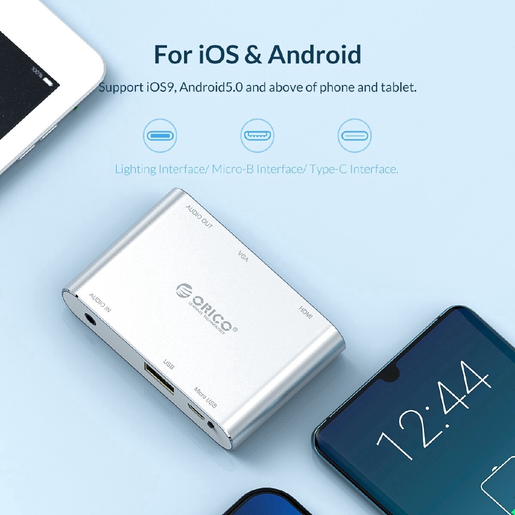 Bộ ChuyểN ĐổI Orico 1080P HD VGA Cho iPhone / iPad / MáY TíNh BảNg