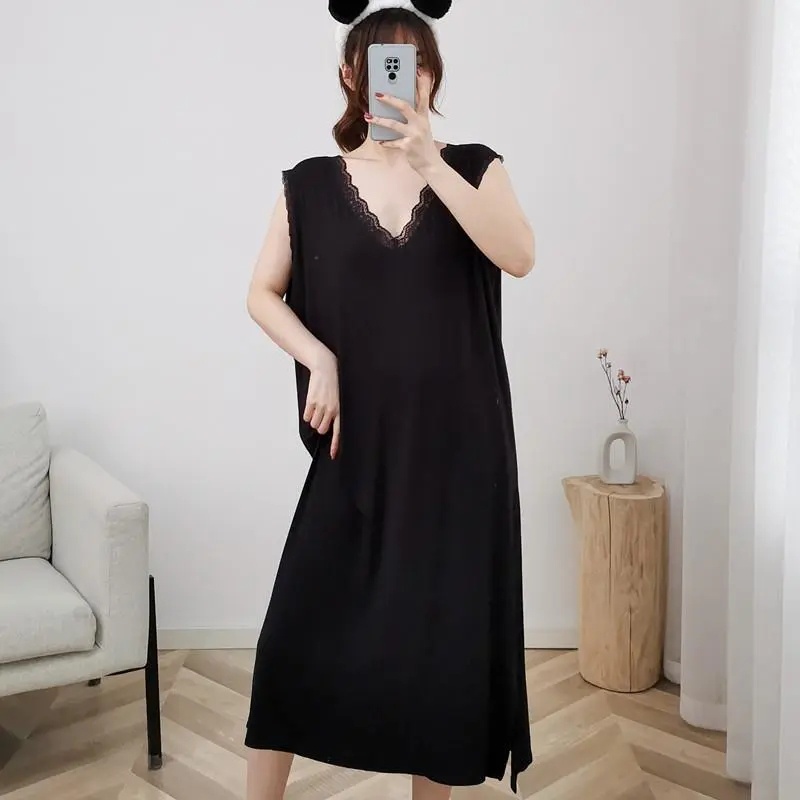 【50-150KG】 Đồ ngủ Hai Dây Cổ Chữ V Plus Size C9052