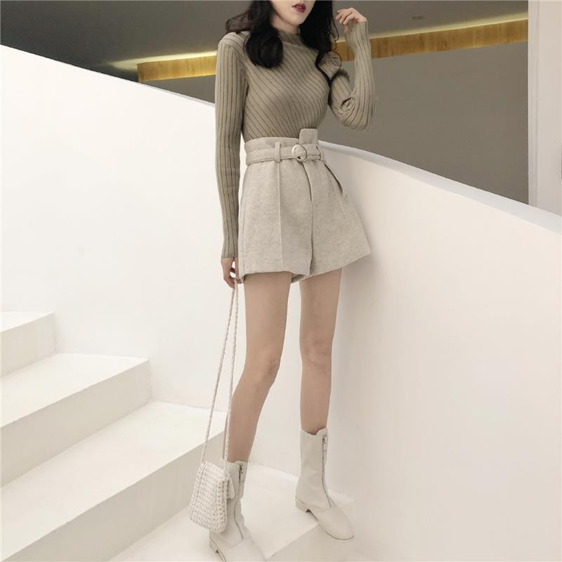 Quần Short Len Ống Rộng Thời Trang Thu Đông 2019 Phong Cách Hàn Quốc Cho Nữ | BigBuy360 - bigbuy360.vn