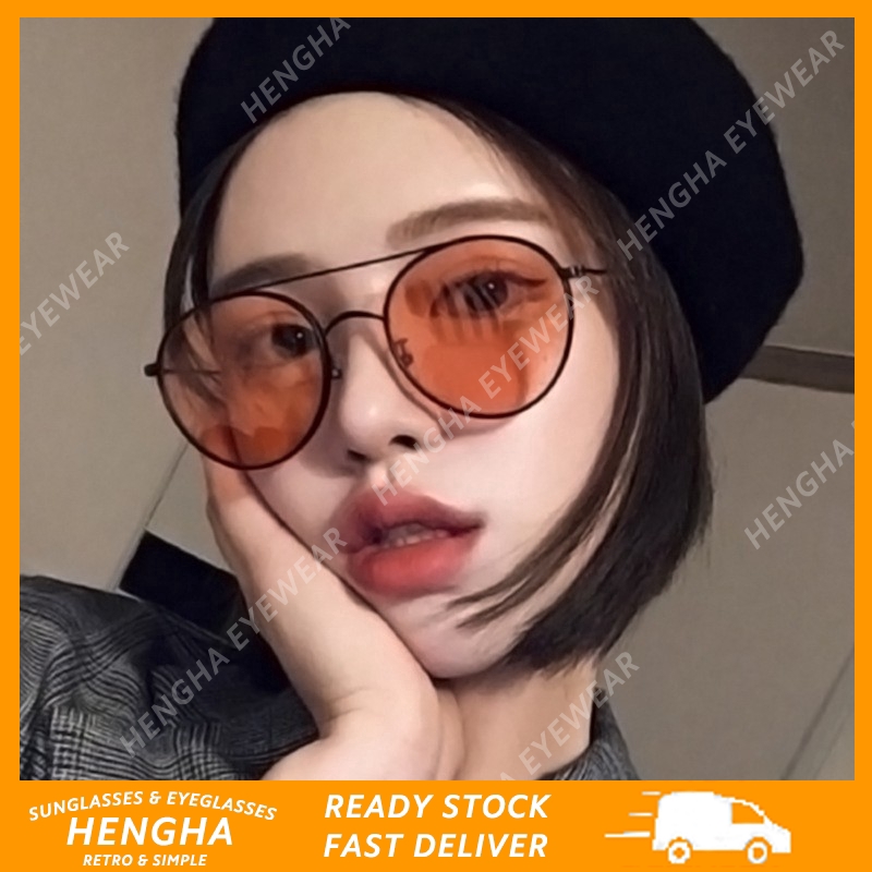 ▲Thanh toán tại chỗ▼READY STOCK INS New Round Pilot Metal Frame Sunglasses Women