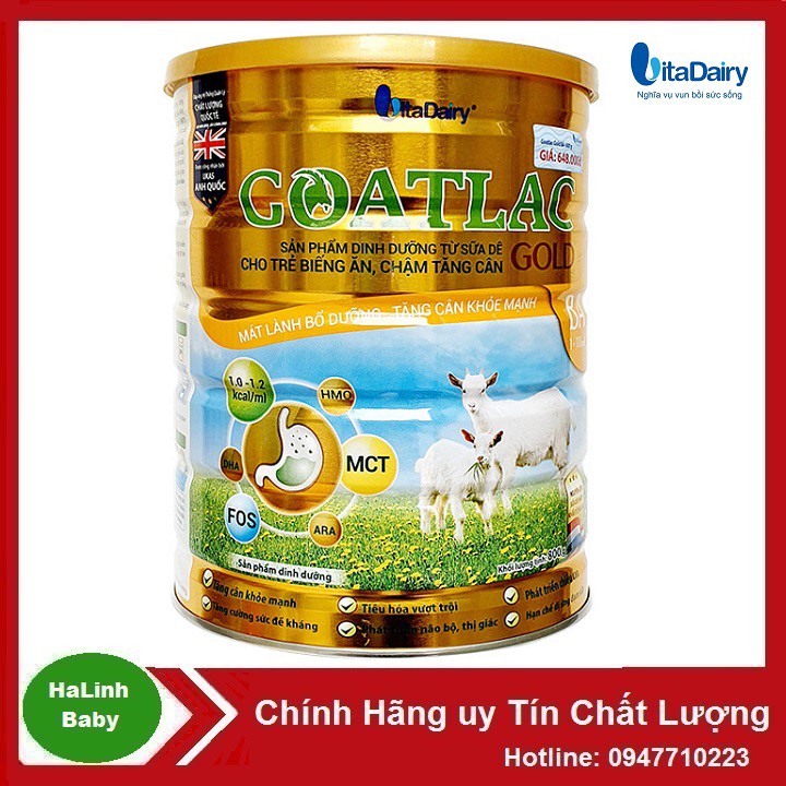 [Mã 267FMCGSALE giảm 8% đơn 500K] Sữa Dê Goatlac gold BA 800g (MẪU MỚI)