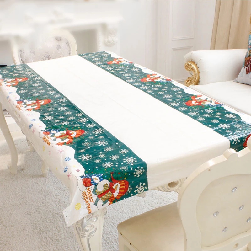 Khăn Trải Bàn Dày / Hình Chữ Nhật In Họa Tiết Hoạt Hình Nhiều Màu Dùng Một Lần Cho Tiệc Giáng Sinh / Năm Mới