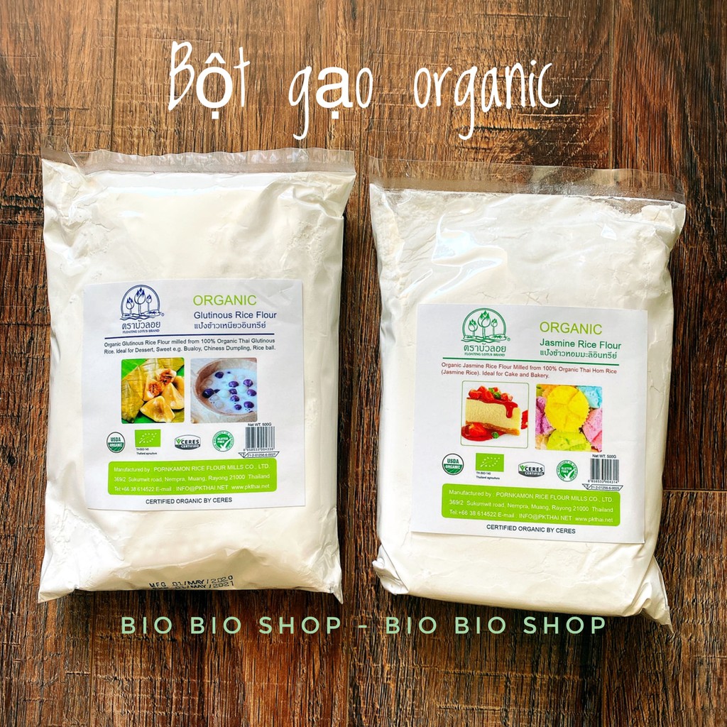 Bột gạo hữu cơ Thái Lan - bột gạo nếp hữu cơ , gạo tẻ hữu cơ gạo lứt hữu cơ  xay ướt USDA organic Bio EU