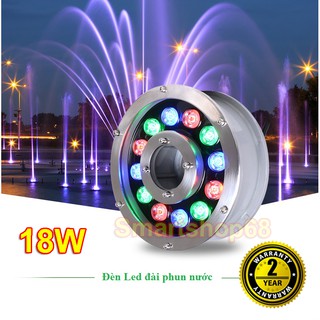 Đèn âm nước bánh xe, lắp đài phun nước 18W IP68 BH 2 năm