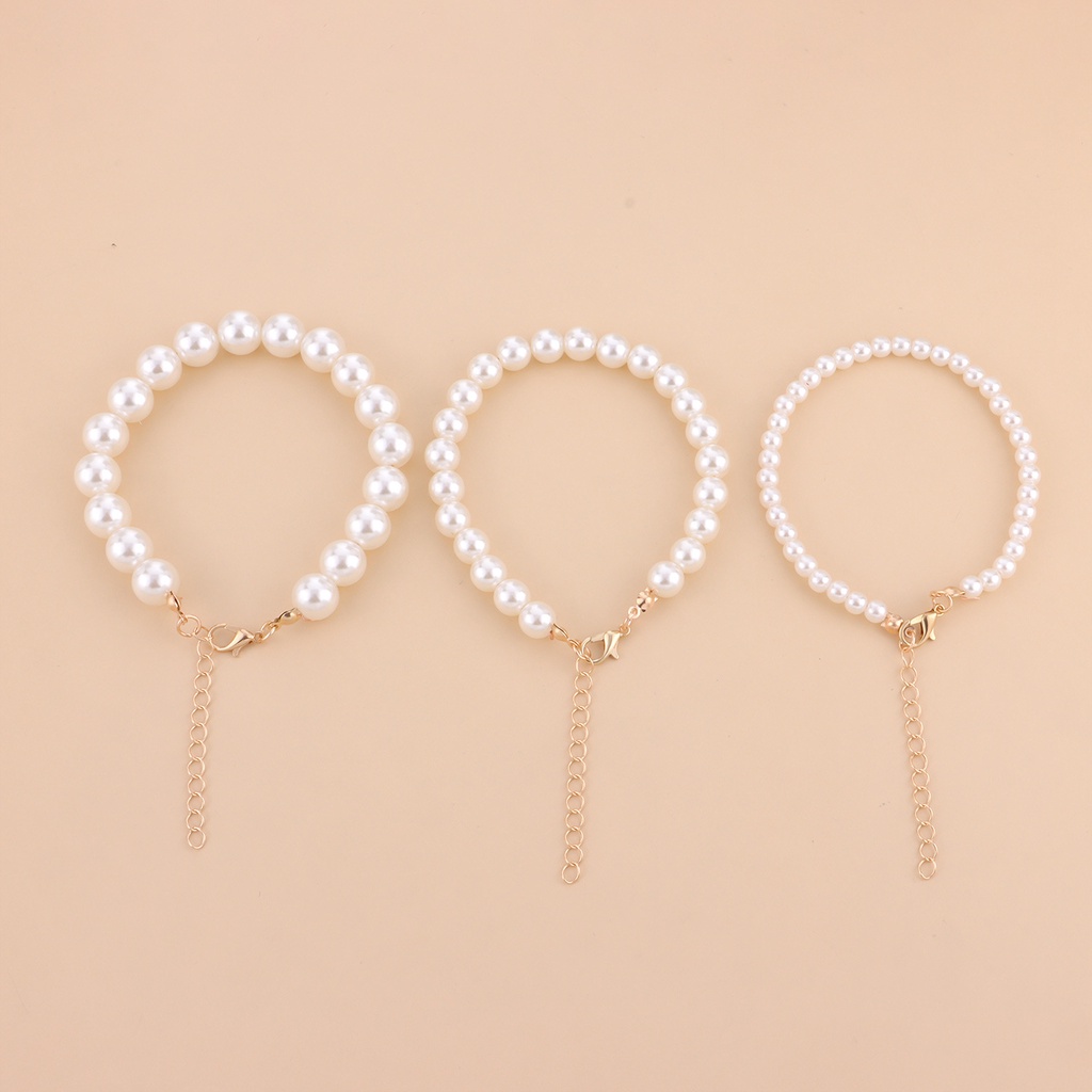 (0296) Bộ Set 3 Vòng Tay Ngọc Nữ Tính Cuốn Hút Phong Cách Hàn Quốc