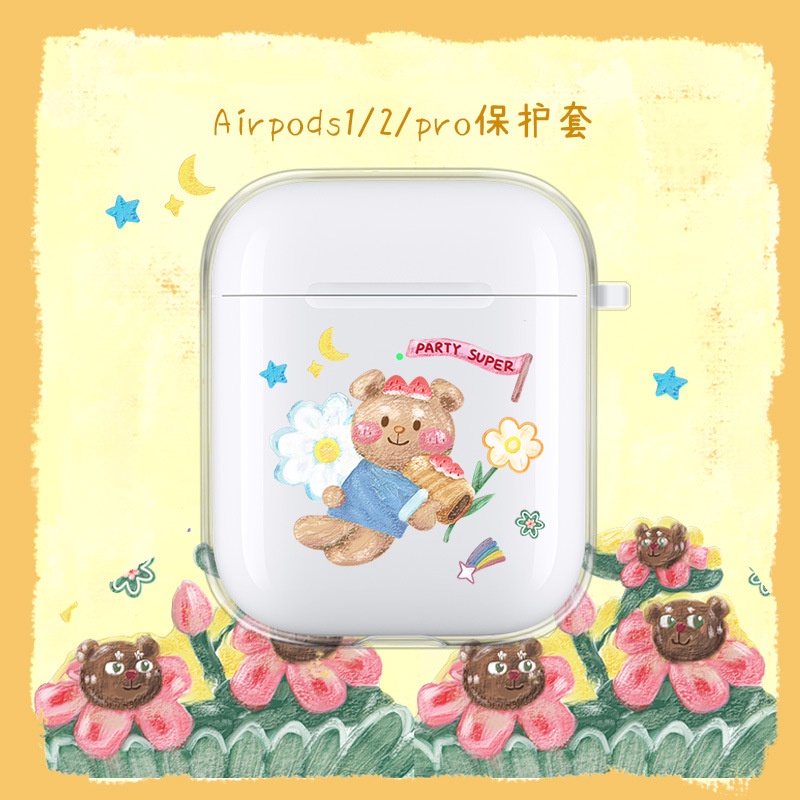Vỏ Bảo Vệ Hộp Sạc Tai Nghe airpods 1 2 Pro 3rd Generation Pro 1/2 Trong Suốt Chống Sốc Họa Tiết Hoạt Hình Kiểu Nhật Hàn Dễ Thương