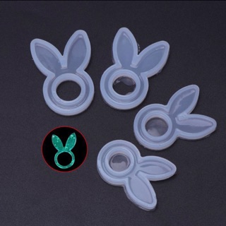 Set 4 khuôn silicon đổ resin làm nhẫn theme thỏ