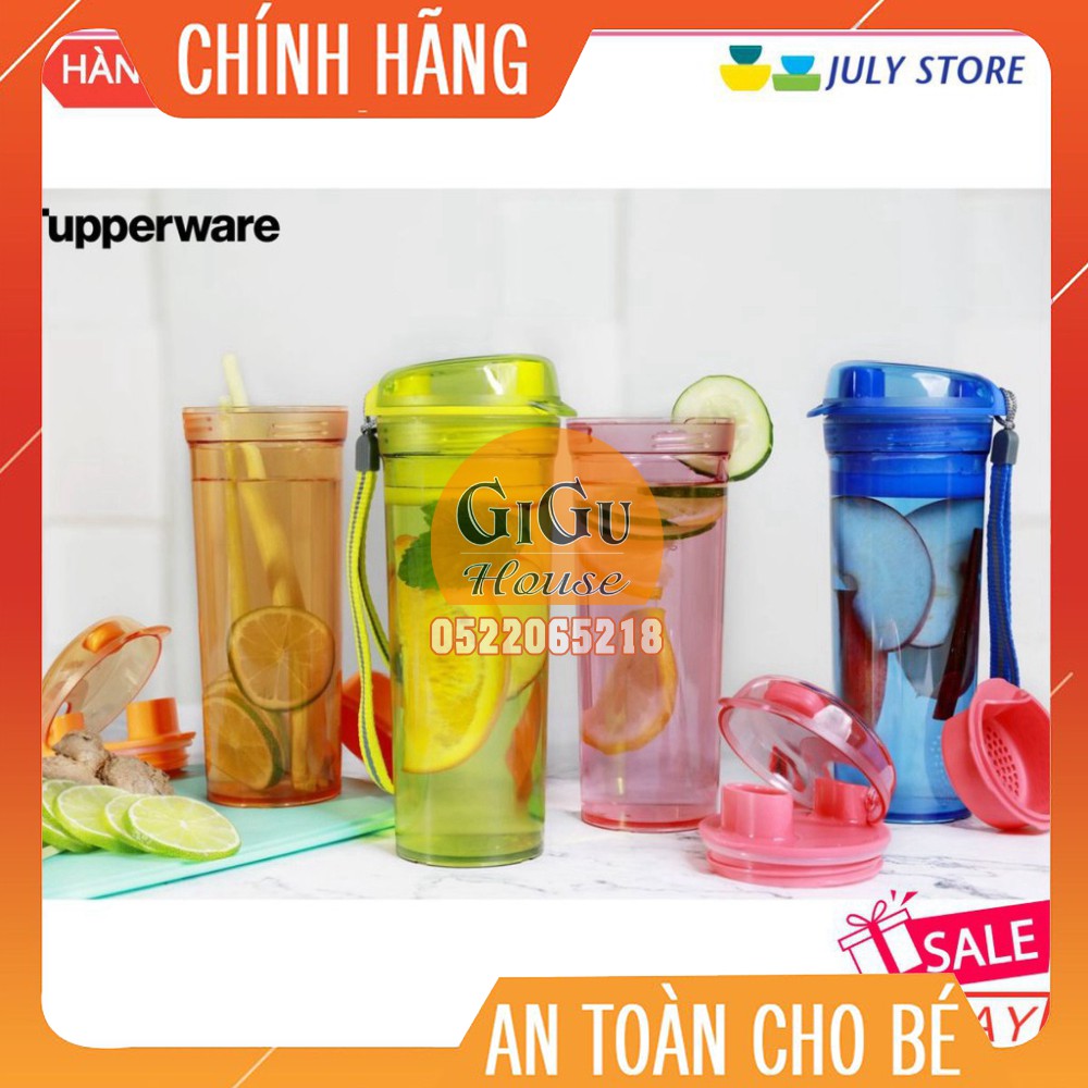 Bình nước nhựa nguyên sinh có lọc Drinking Flask Gen II - Tupperware - 400ml - An toàn sức khỏe [CHÍNH HÃNG]