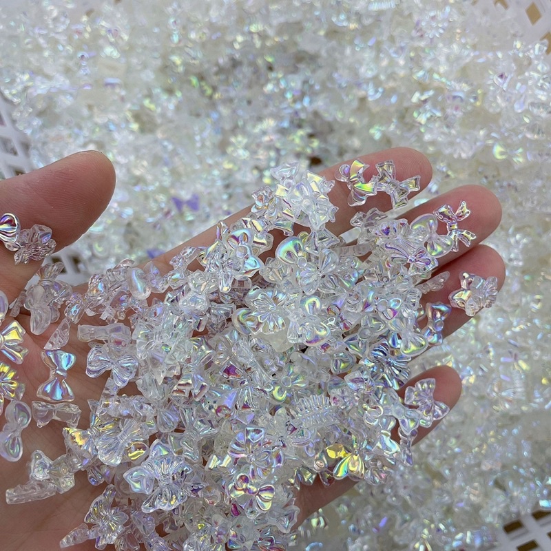 Nơ gắn móng skinnail , nơ trong , nở ngọc , nơ xanh , nơ đỏ , nở đen , nơ vàng, nơ trắng