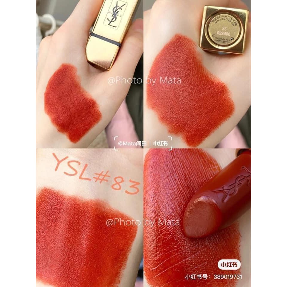 CHUẨN AUTH -  FULL SIZE SON YSL 83 FIERY RED màu đỏ gạch đẹp hú hồn