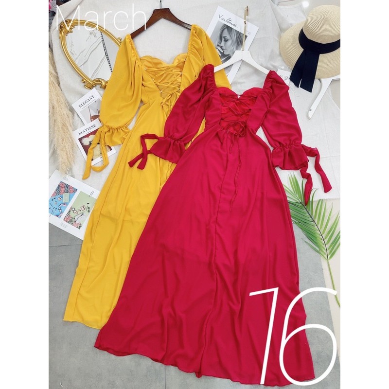 Đầm maxi đi biển , Đầm maxi xoè lưng cột dây đan chéo | BigBuy360 - bigbuy360.vn