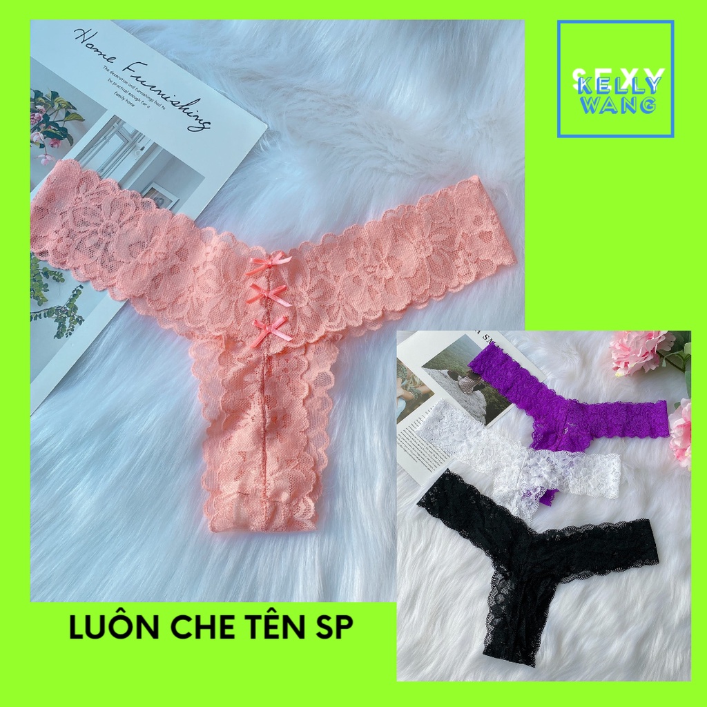 Kelly Wang - Quần lót ren lọt khe chữ T sexy gợi cảm - Quần lót ren lọt khe chữ T mềm mịn quyến rũ CK029